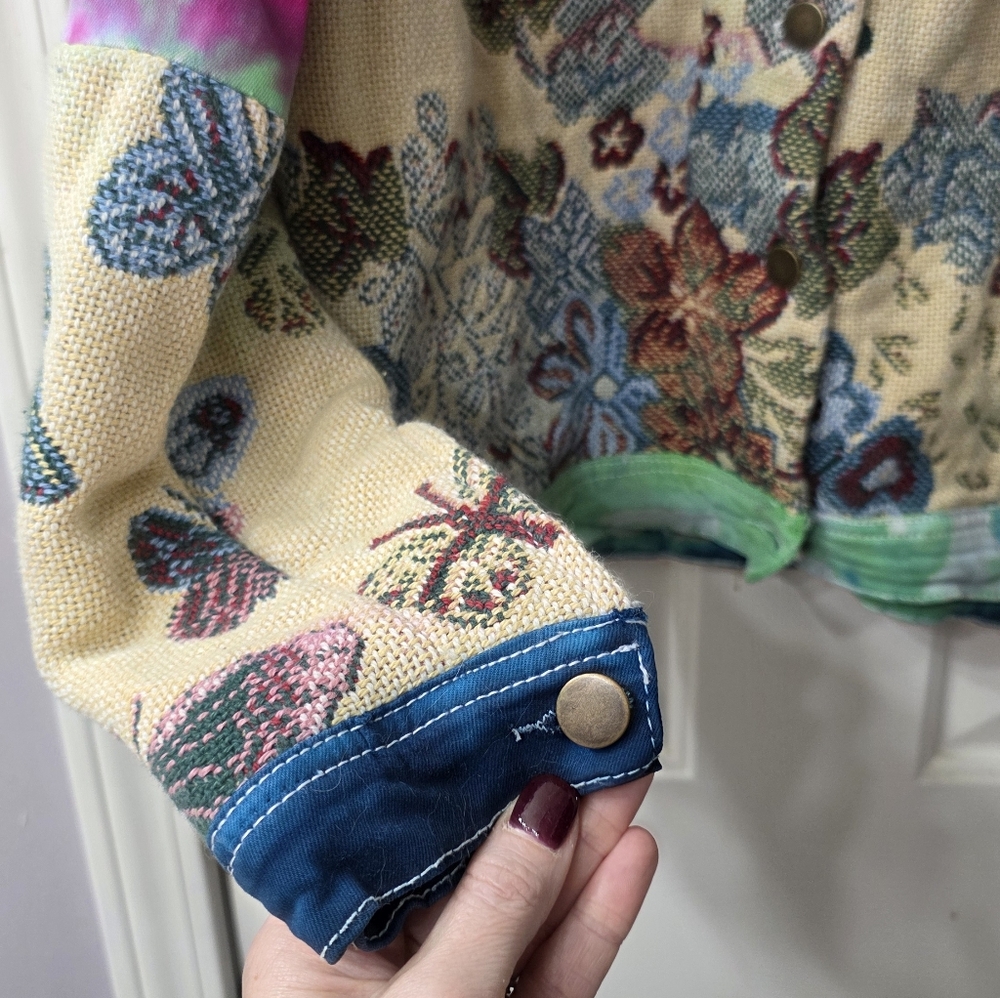 Upcycled Colorful Patchwork Denim Jacket - image 5